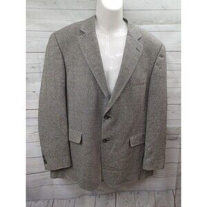Hunt Valley Mens Blazer Jacket Gray 44R 100% Silk Tweed